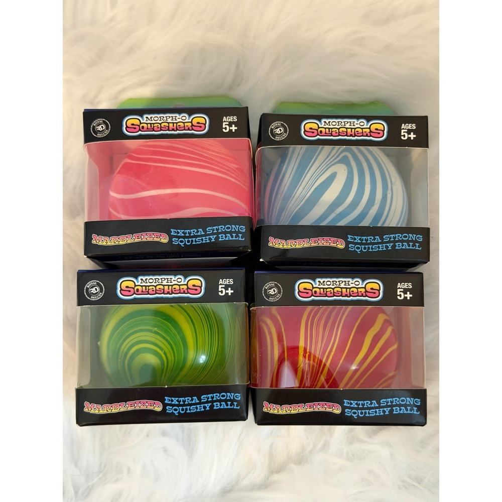 Royal Deluxe Morph-O Squashers Marbleized Extra Strong Squishy Ball 4 Pack